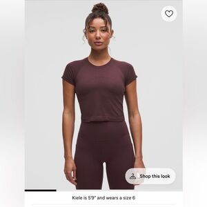 Lululemon Set Goodnight Plum Swiftly Shirt and Pace Rival Shorts
